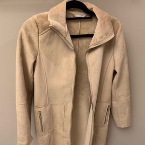 Fitted Faux Suede Jacket- Size 40, equivalent to S